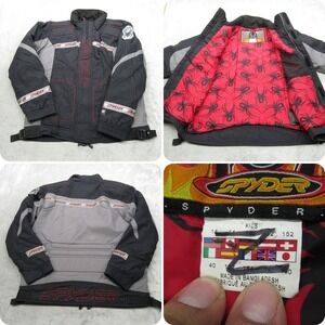 Spyder Ski Jacket Youth 14 Black Shoulders & Back Pads Waterproof Insulated Snow